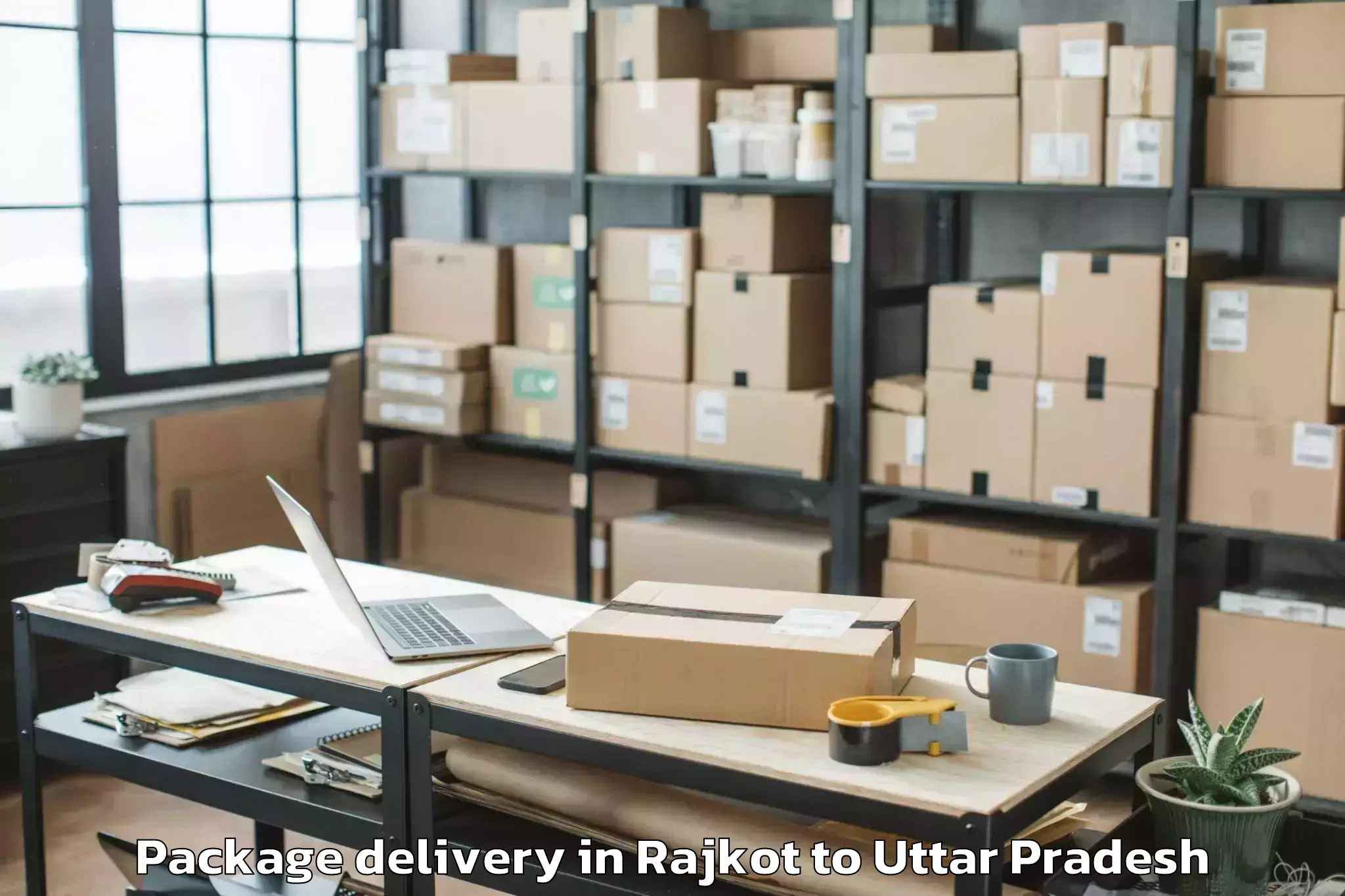 Affordable Rajkot to Allahabad Package Delivery